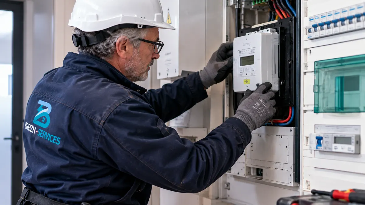 Julien intervient sur un compteur Linky